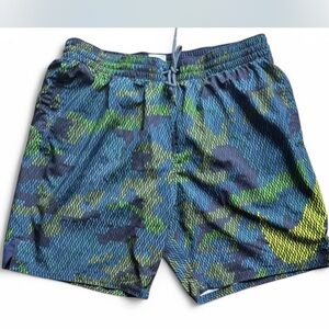 Nike Blue Green Camo Print Swim Shorts